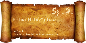 Szima Hiláriusz névjegykártya